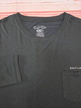 Salt Life SLX Dark Gray Pocket Sun Shirt Size XXL